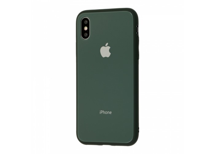 Чехол для iPhone Xs Max Glass Pastel Color Logo Forest Green
