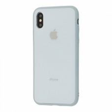 Чехол для iPhone Xs Max Glass Pastel Color Logo Mist Blue