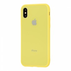 Чехол для iPhone Xs Max Glass Pastel Color Logo Yellow