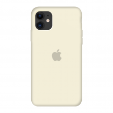 Силиконовый чехол c закрытым низом Apple Silicone Case Antique White для iPhone 11