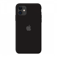 Силиконовый чехол c закрытым низом Apple Silicone Case Black для iPhone 11