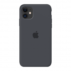 Силиконовый чехол c закрытым низом Apple Silicone Case Charcoal Gray для iPhone 11