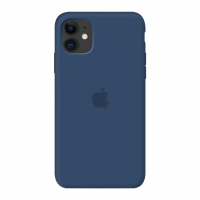 Силиконовый чехол c закрытым низом Apple Silicone Case Cobalt Blue для iPhone 11