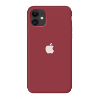 Силиконовый чехол c закрытым низом Apple Silicone Case Deep Red для iPhone 11
