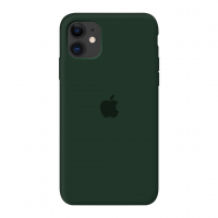 Силиконовый чехол c закрытым низом Apple Silicone Case Forest Green для iPhone 11