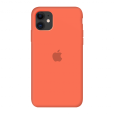 Силиконовый чехол c закрытым низом Apple Silicone Case Orange для iPhone 11