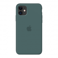 Силиконовый чехол c закрытым низом Apple Silicone Case Pine Green для iPhone 11