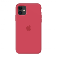 Силиконовый чехол c закрытым низом Apple Silicone Case Red Raspberry для iPhone 11
