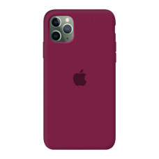 Силиконовый чехол c закрытым низом Apple Silicone Case Rose Red для iPhone 11 Pro