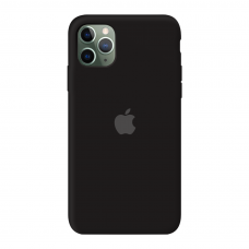 Силиконовый чехол c закрытым низом Apple Silicone Case Black для iPhone 11 Pro Max