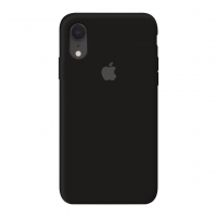 Силиконовый чехол c закрытым низом Apple Silicone Case Black для iPhone Xr