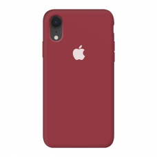 Силиконовый чехол c закрытым низом Apple Silicone Case Deep Red для iPhone Xr
