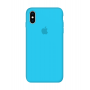 Силиконовый чехол Apple Silicone Case Blue для iPhone X/Xs с закрытым низом