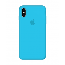Силиконовый чехол Apple Silicone Case Blue для iPhone Xs Max с закрытым низом