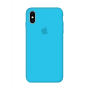 Силиконовый чехол Apple Silicone Case Blue для iPhone Xs Max с закрытым низом