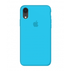 Силиконовый чехол c закрытым низом Apple Silicone Case Blue для iPhone Xr