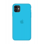 Силиконовый чехол c закрытым низом Apple Silicone Case Blue для iPhone 11