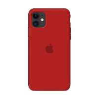 Силиконовый чехол c закрытым низом Apple Silicone Case Red для iPhone 11