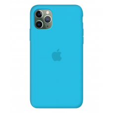 Силиконовый чехол c закрытым низом Apple Silicone Case Blue для iPhone 11 Pro