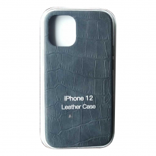 Кожаный чехол для iPhone 12 Leather Case Black