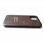 Кожаный чехол для iPhone 12 Leather Case Brown