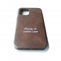 Кожаный чехол для iPhone 12 Leather Case Brown