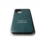 Кожаный чехол для iPhone 12 Leather Case Midnight Blue