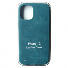 Кожаный чехол для iPhone 12 Leather Case Midnight Blue