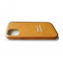 Кожаный чехол для iPhone 12 Leather Case Yellow
