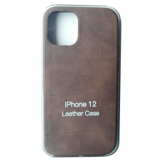 Кожаный чехол для iPhone 12 Pro Leather Case Brown
