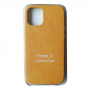 Кожаный чехол для iPhone 12 Pro Leather Case Yellow