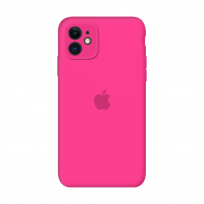 Силиконовый чехол Apple Silicone Case Barbie Pink для iPhone 11 с закрытой камерой