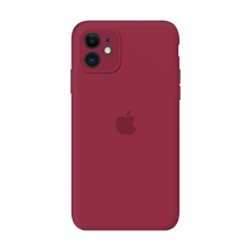 Силиконовый чехол Apple Silicone Case Rose Red для iPhone 11 с закрытой камерой