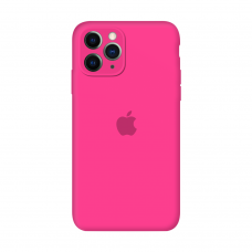 Силиконовый чехол Apple Silicone Case Barbie Pink для iPhone 11 Pro Max с закрытой камерой