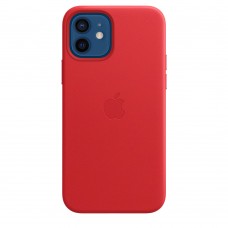 Кожаный чехол Leather Case Red для iPhone 12