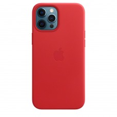 Кожаный чехол Leather Case Red для iPhone 12 Pro Max