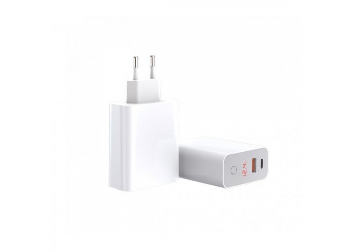 СЗУ BASEUS Speed PPS Quick Charger Smart ShutDown PDout/USB/45W/5A/QC/PD/LCD White
