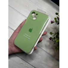 Силіконовий чохол з мікрофіброю та покриттям SoftTouch для Iphone 13 зелений  ( Full camera № 1 )