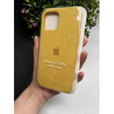 Чохол ALCANTARA для Iphone 12 / 12 Pro ( жовтий )