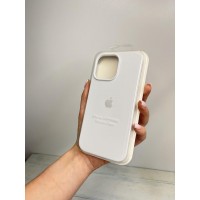Силиконовый чехол c закрытым низом Apple Silicone Case White для iPhone 14 Pro Max