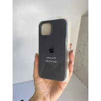 Силиконовый чехол c закрытым низом Apple Silicone Case Charcoal Grey для iPhone 15