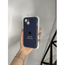 Силіконовий чохол з мікрофіброю та покриттям SoftTouch для Iphone 15 синій ( Full camera № 8 )