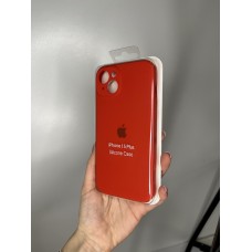 Силіконовий чохол з мікрофіброю та покриттям SoftTouch для Iphone 15 Plus червоний ( Full camera № 14 )