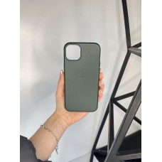 Якісний шкіряний чохол 1:1 ORIGINAL на Iphone 15 Plus Evergreen