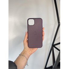 Якісний шкіряний чохол 1:1 ORIGINAL на Iphone 15 Plus Mulberry