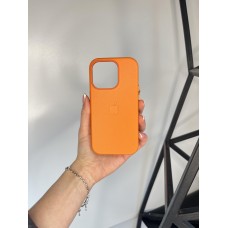 Якісний шкіряний чохол 1:1 ORIGINAL на Iphone 14 Pro Orange