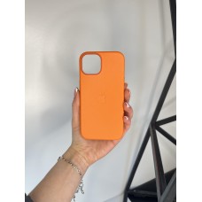 Якісний шкіряний чохол 1:1 ORIGINAL на Iphone 14 Orange