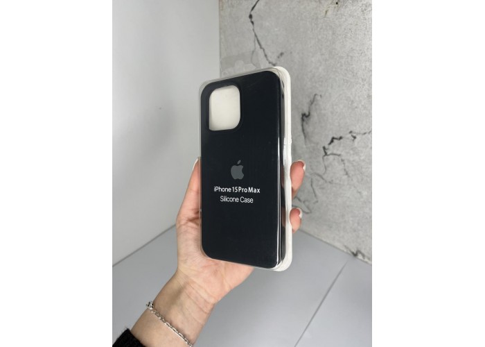 Силиконовый чехол c закрытым низом Apple Silicone Case Black для iPhone 15 Pro Max