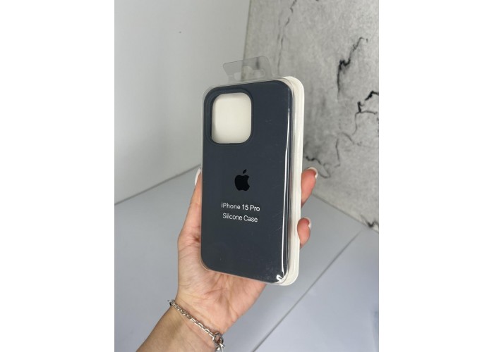 Силиконовый чехол c закрытым низом Apple Silicone Case Charcoal Grey для iPhone 15 Pro