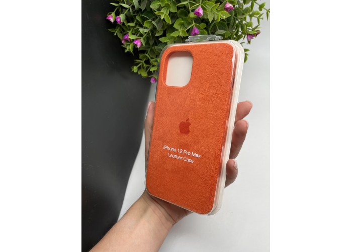 Чохол ALCANTARA для Iphone 12 Pro Max ( помаранчевий )